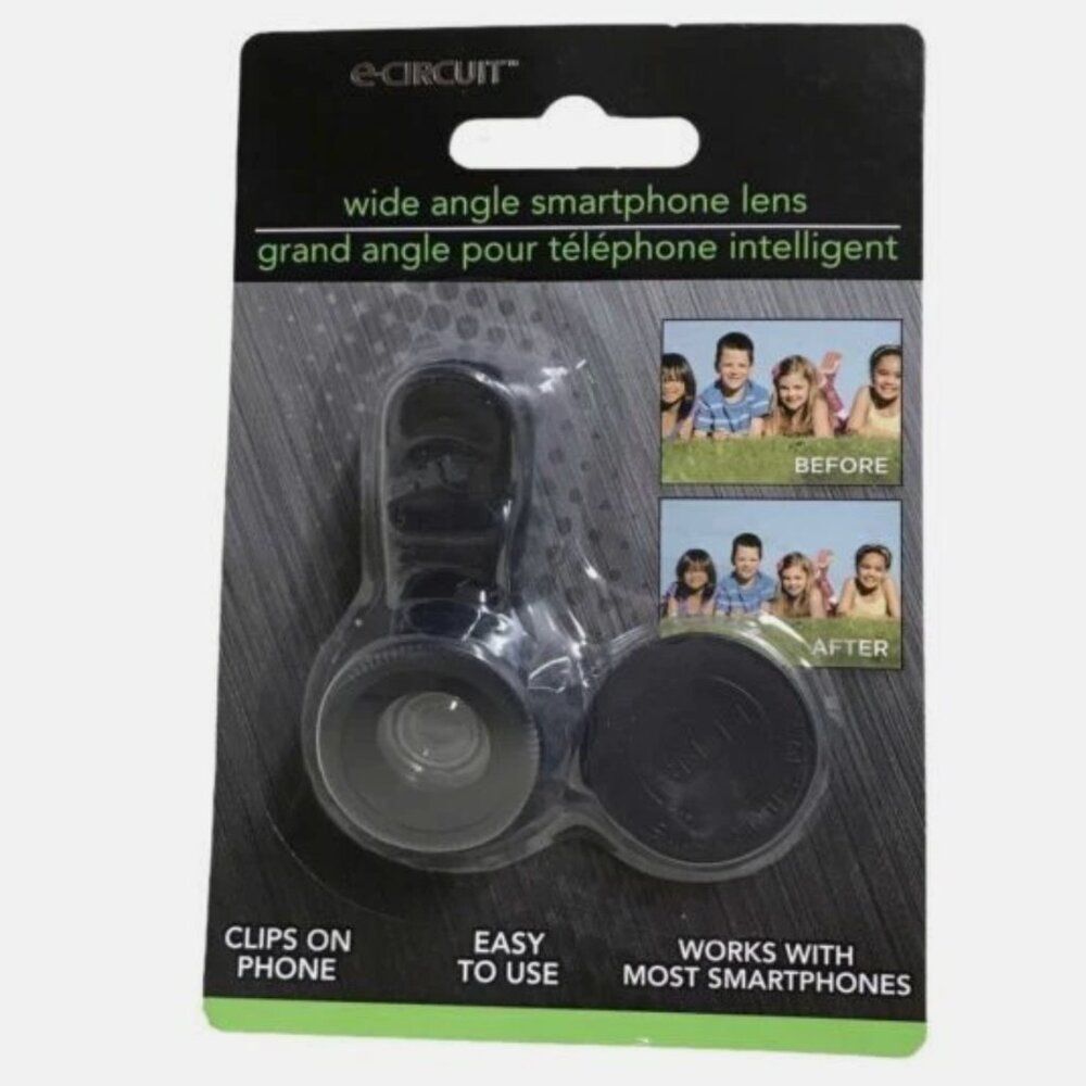 e-CIRCUIT Wide Angle Smartphone Lens Universal Clip-On Black 233209-1803 NEW